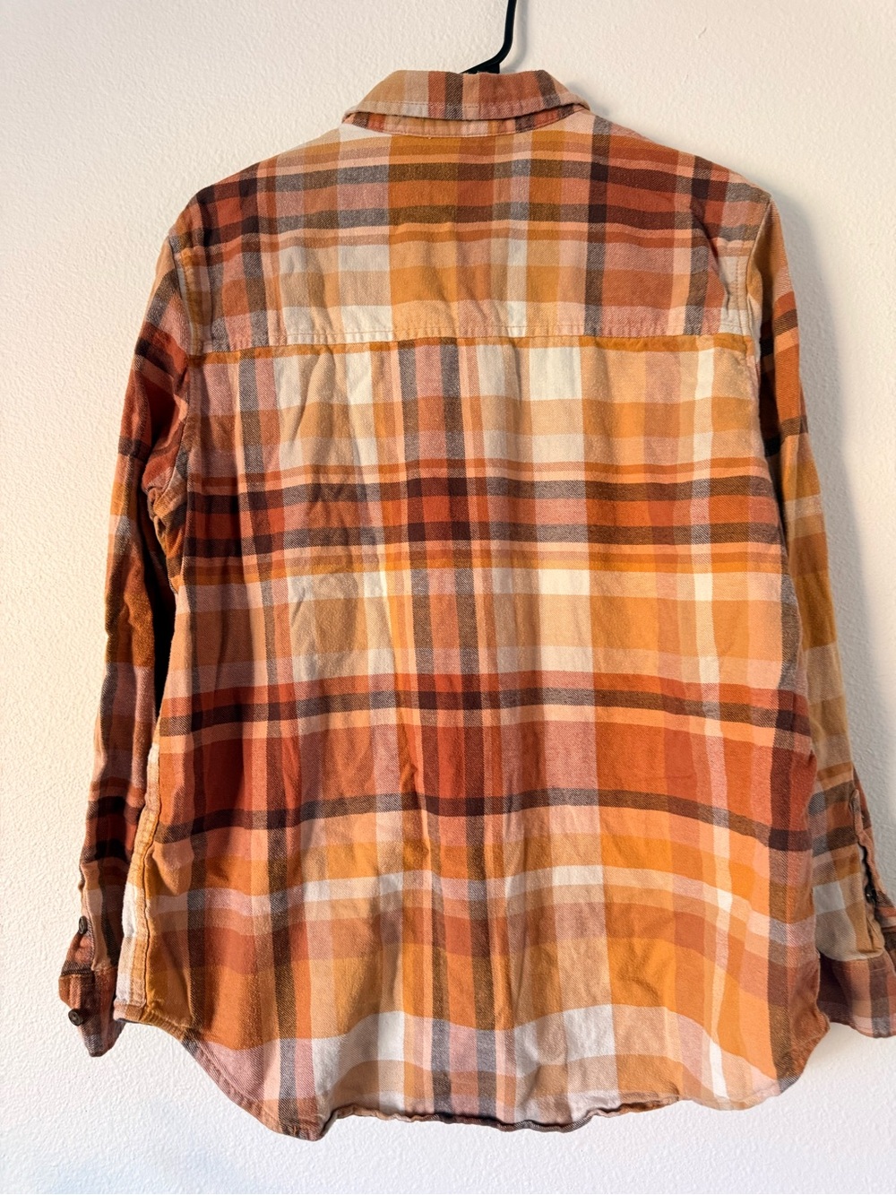 Universal Thread Orange and Brown Plaid Button-Down Shirt - Picture 4 of 5